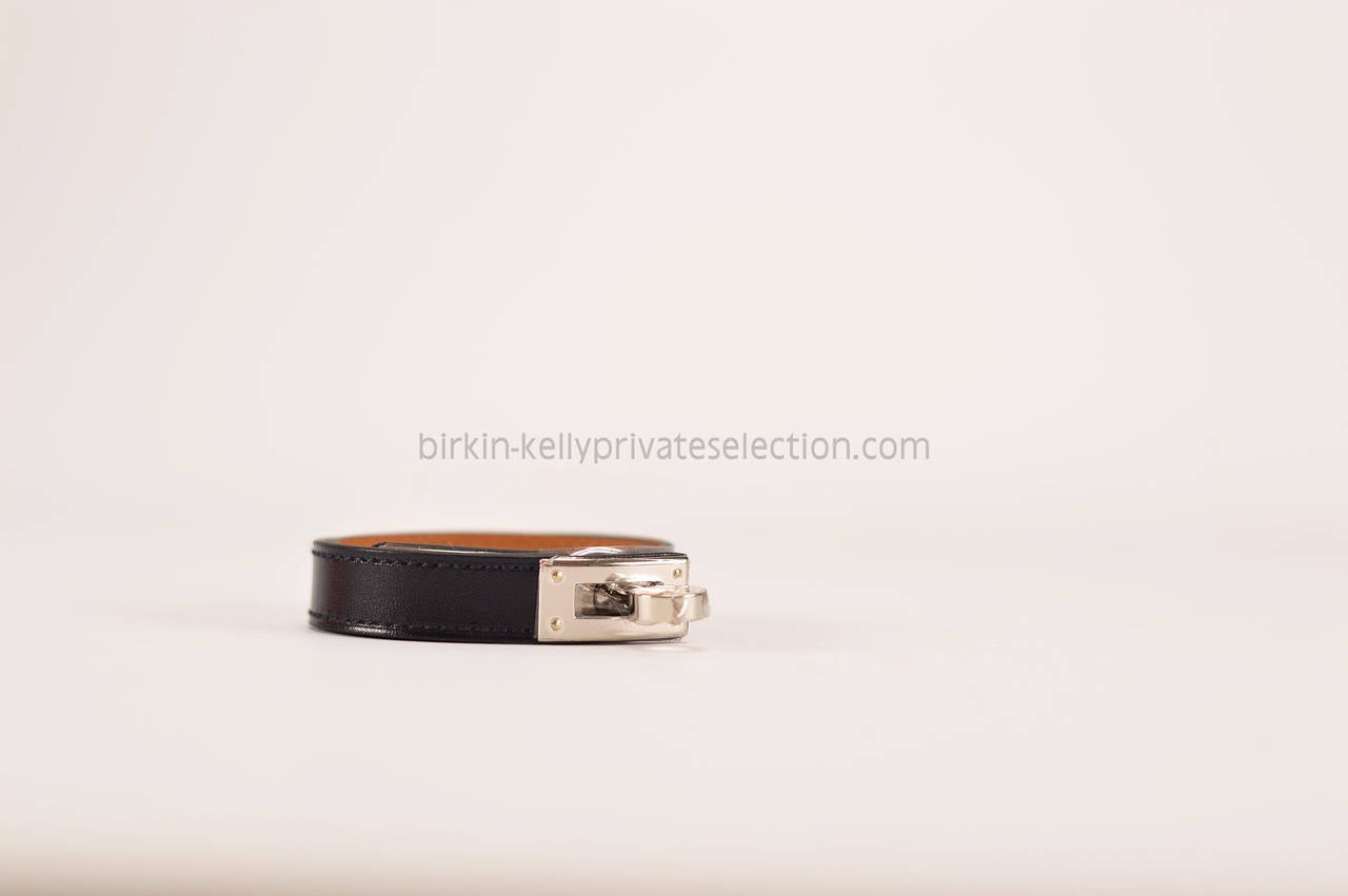 Hermes Bracelet Kelly Double Tour Box Black Palladium Hardware Size S  2015 In New Condition In Miami, FL