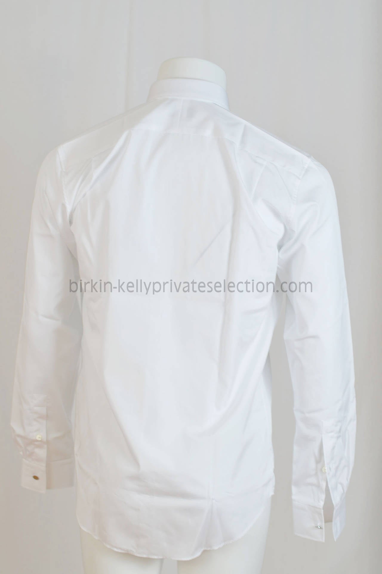 HERMES Shirt DROITE COL ITALIEN Cotton 38 WHITE 2015. In New Condition In Miami, FL