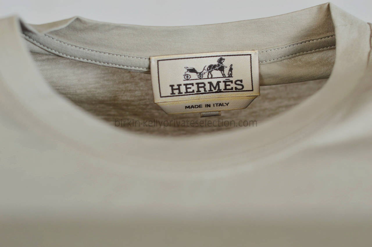 HERMES T-Shirt Cotton Pique M Sable 2015. 3