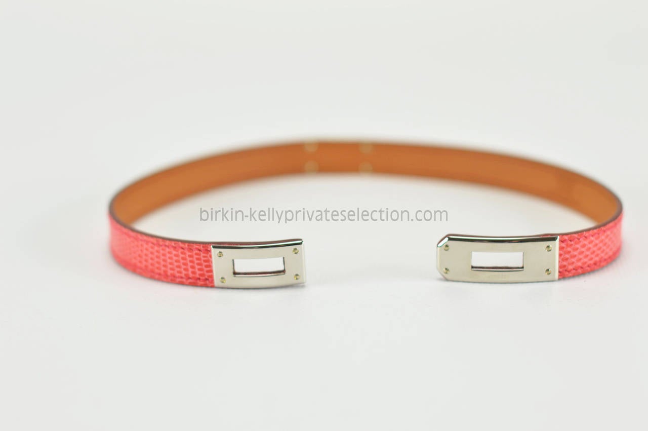 HERMES Bracelet KELLY DOUBLE TOUR S Lizard Niloticus Palladium 2015. In New Condition In Miami, FL