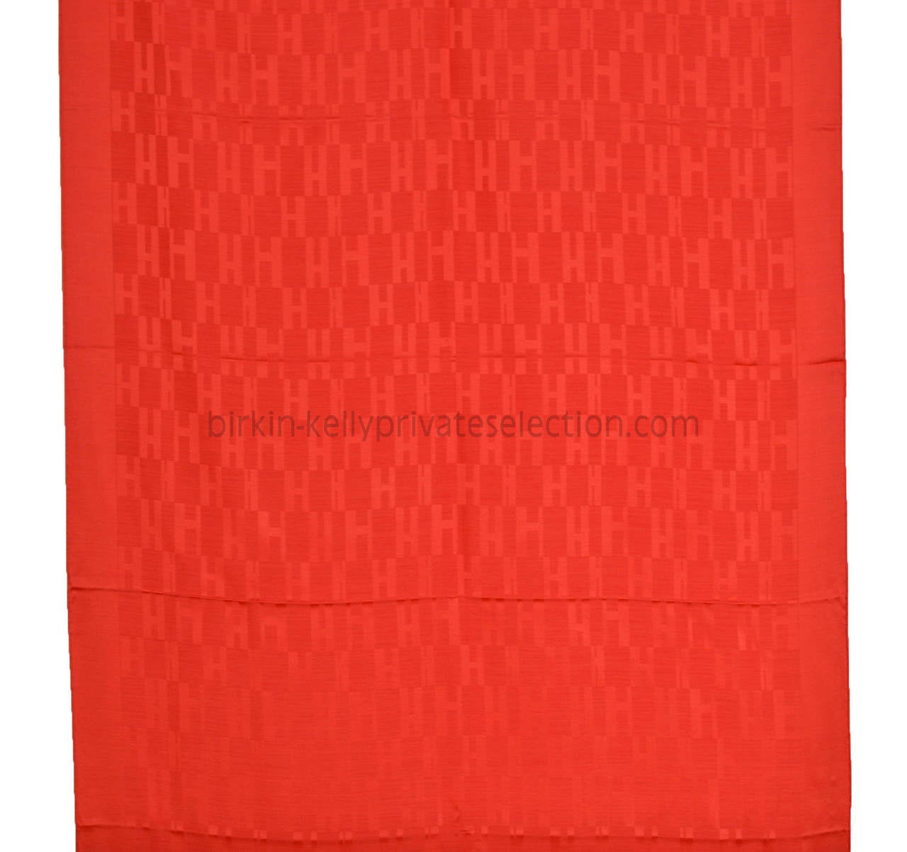 HERMES Scarf H Silk Cotton Bright Red 2015. In New Condition In Miami, FL