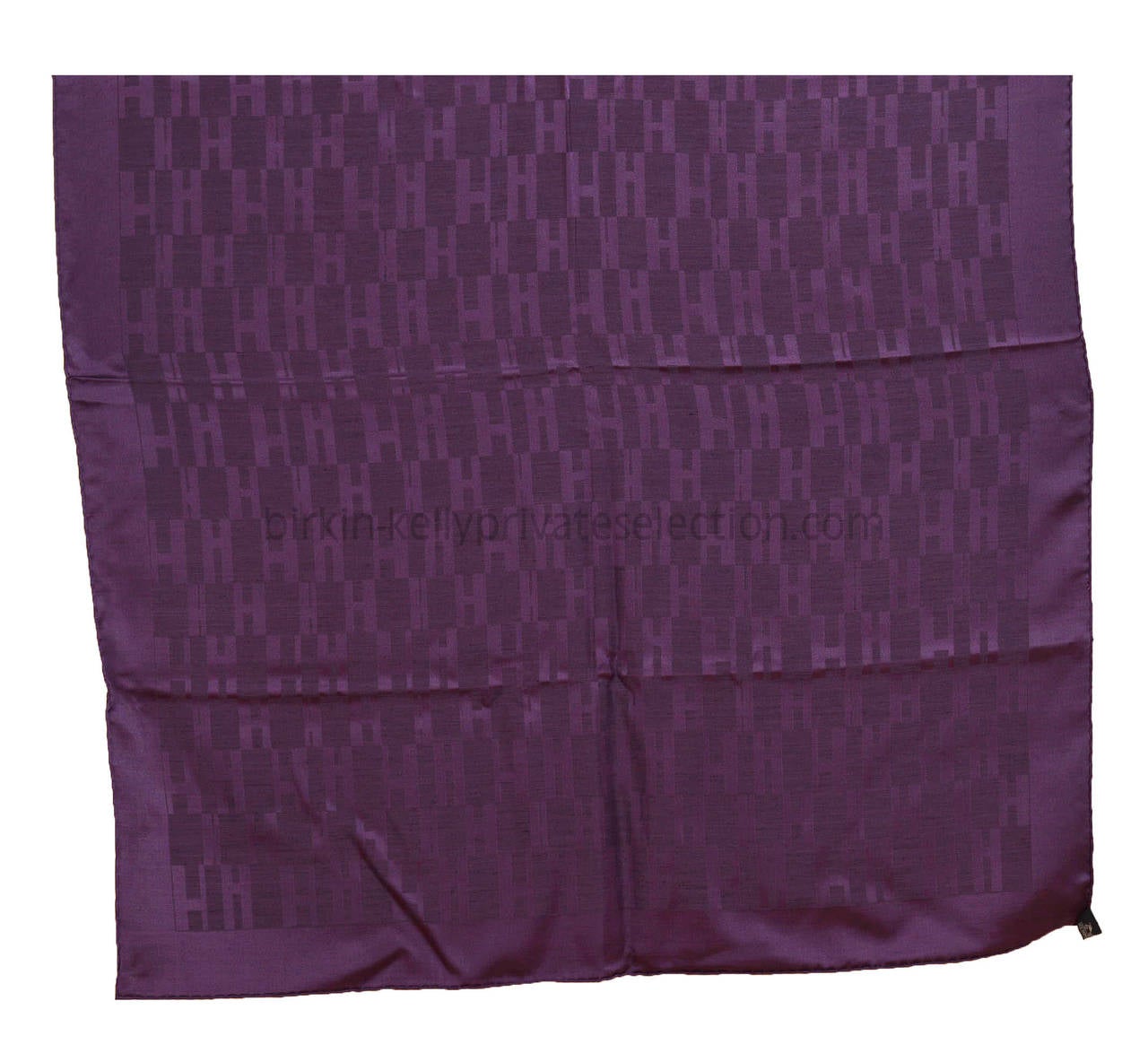 Women's HERMES Scarf H Silk Cotton Purple 2015.