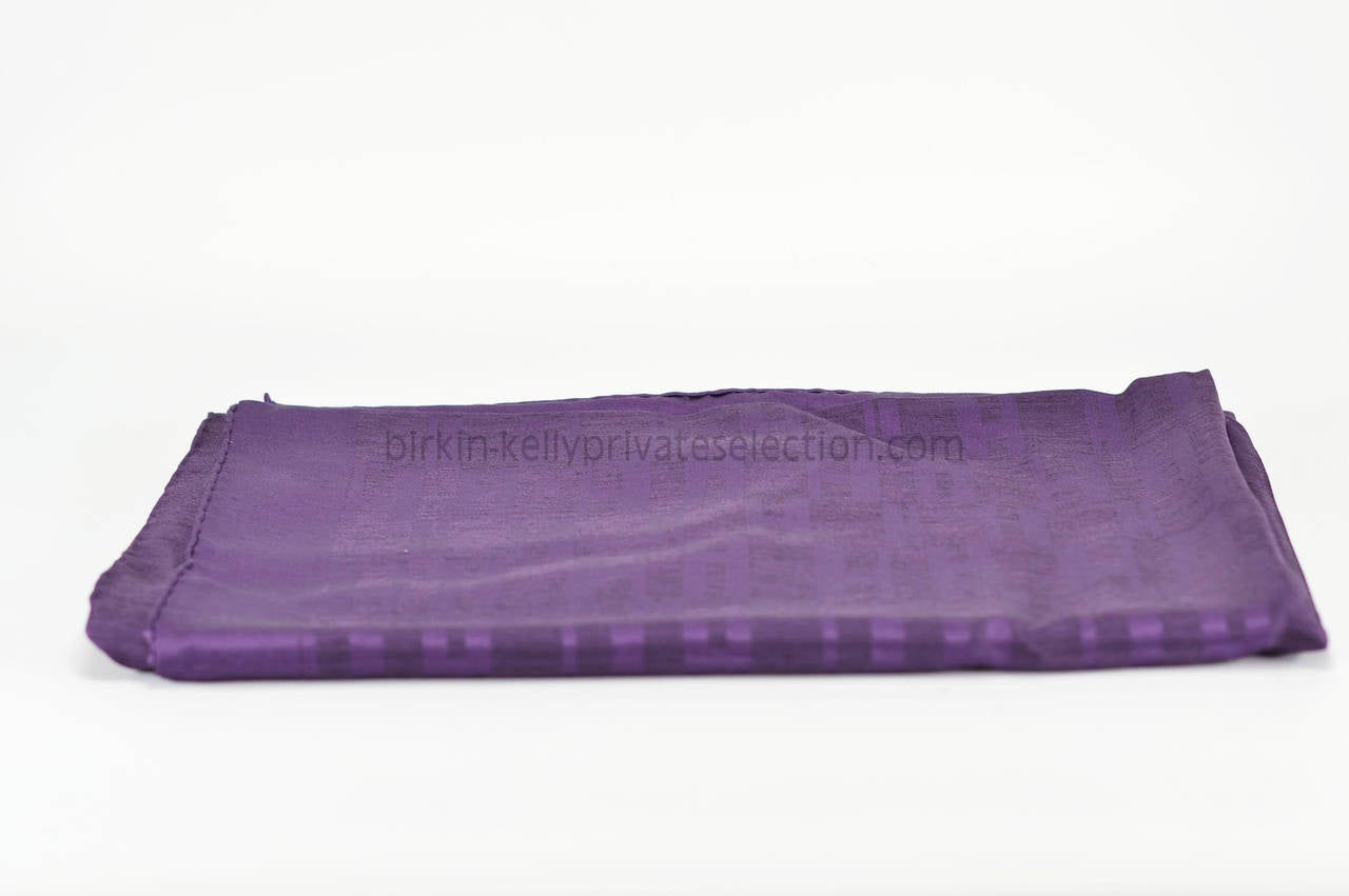 HERMES Scarf H Silk Cotton Purple 2015. 4