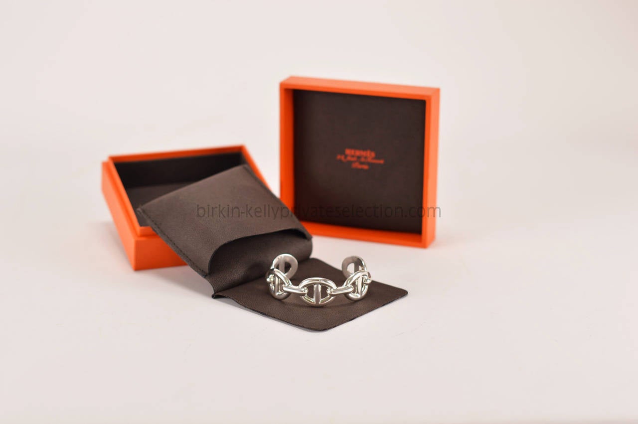 HERMES Bracelet CA ENCHAINEE S Silver Colorless 2015. 1