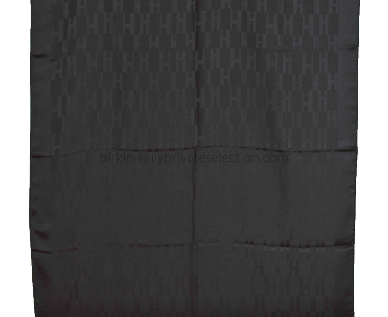 HERMES Scarf H Silk Cotton Black 2015. In New Condition In Miami, FL