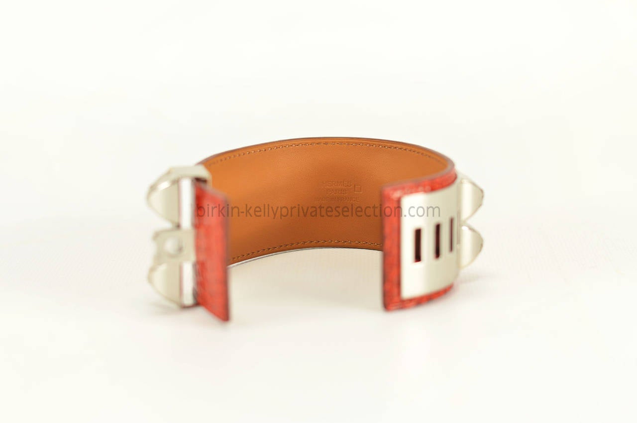 HERMES BRACELET COLLIER DE CHIEN V2 Alligator Mississippiensis RED 2015. 2