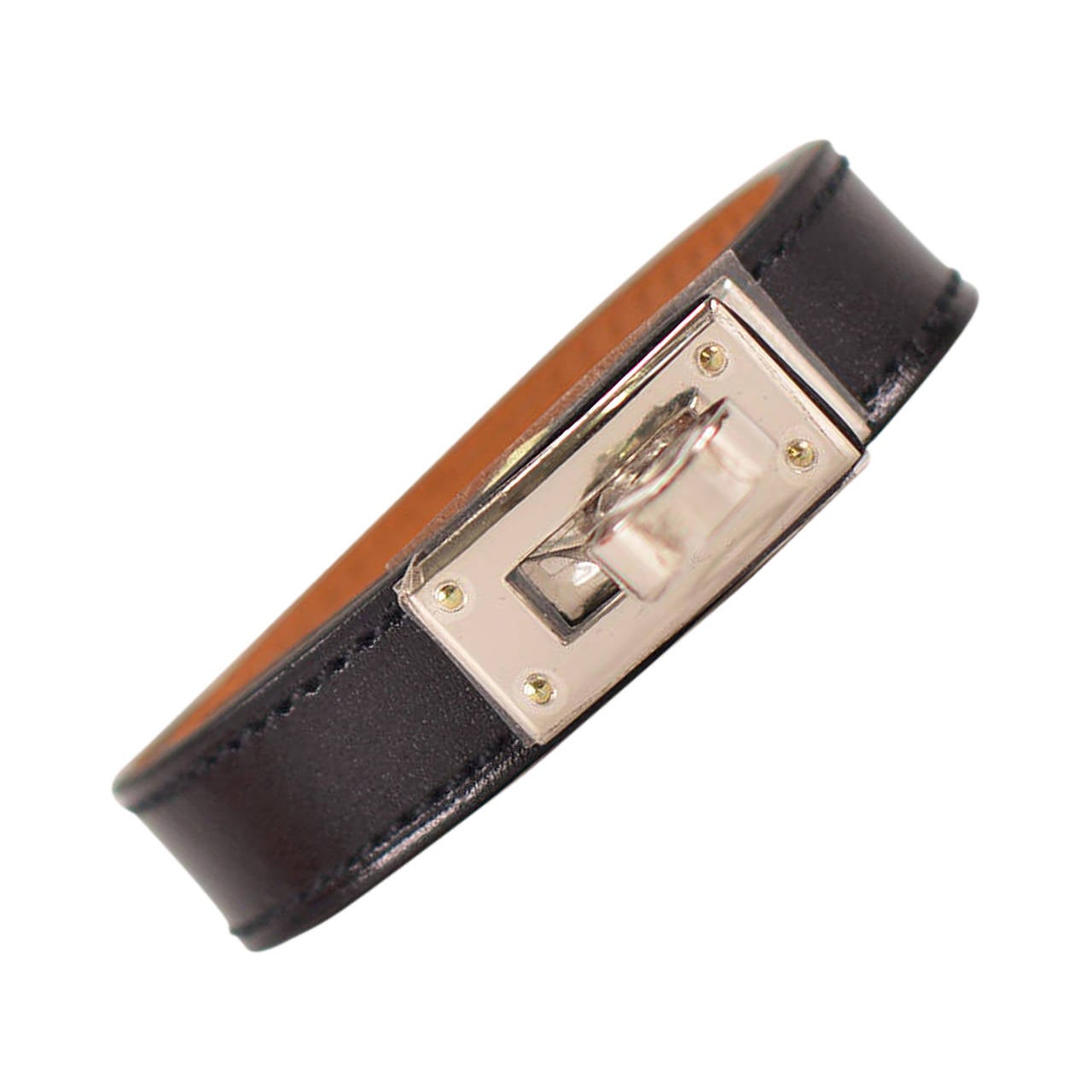 Hermes Bracelet Kelly Double Tour Box Black Palladium Hardware Size S  2015