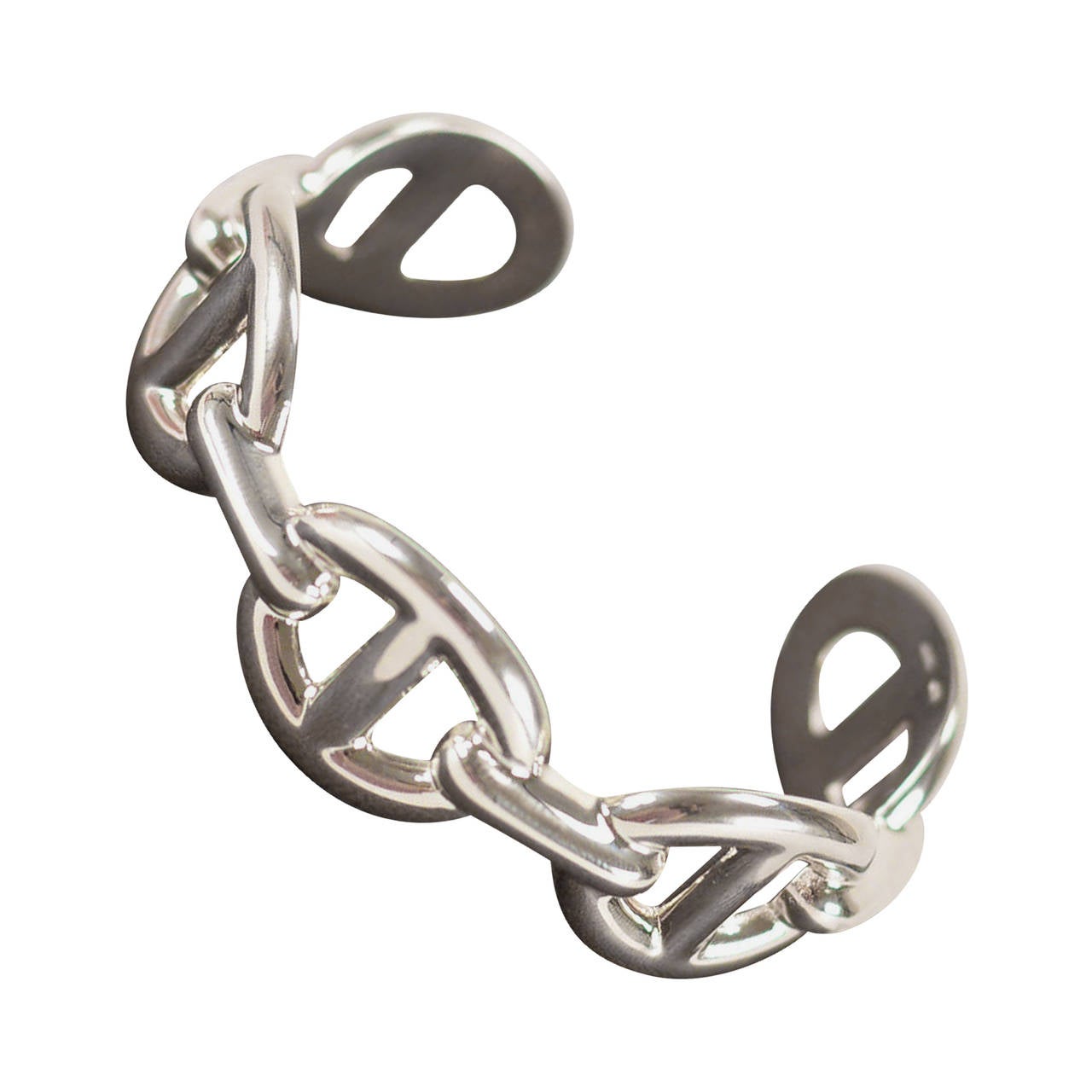 HERMES Bracelet CA ENCHAINEE S Silver Colorless 2015.