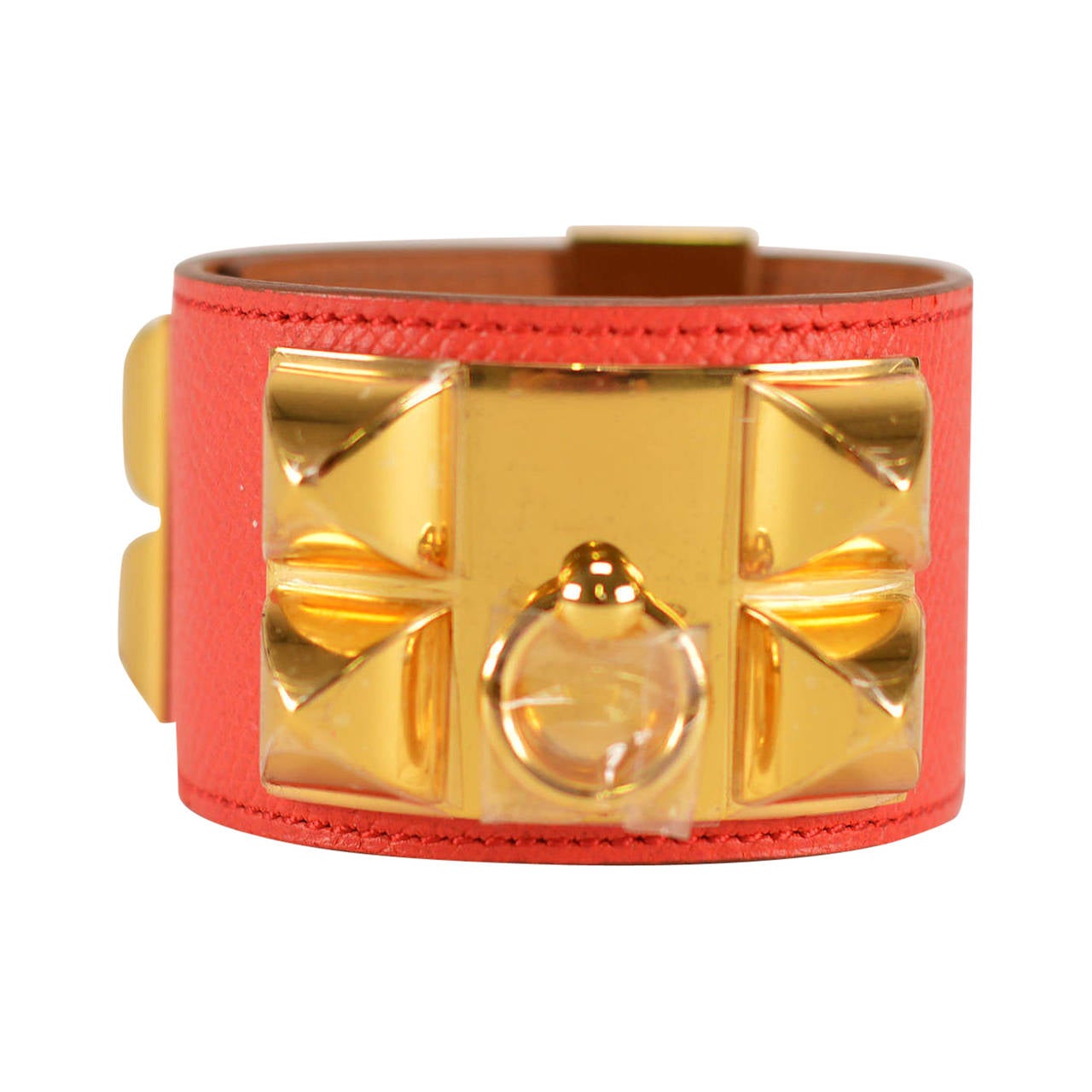 HERMES Bracelet Collier de Chien S Epsom PINK JAIPUR Gold Hardware 2015.