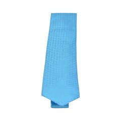 HERMES Tie FACONNEE H Silk Turquoise 8cm 2015.