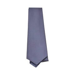 HERMES Tie FACONNEE H Silk Bleu 8cm 2015.