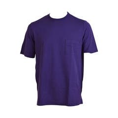 HERMES T-Shirt Ras du Cou Cotton Pique XL INDIGO 2015.
