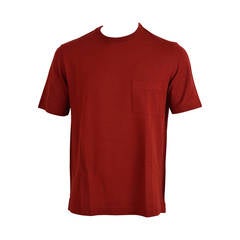 HERMES T-Shirt Ras du Cou Cotton Pique L RED 2015.