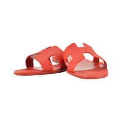 HERMES SANDALS Oran 38 EPSOM RED 2015.