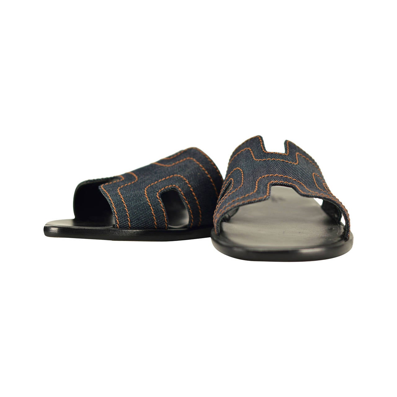 HERMES SANDALS Izmir 41 Jeans BLACK 2015.