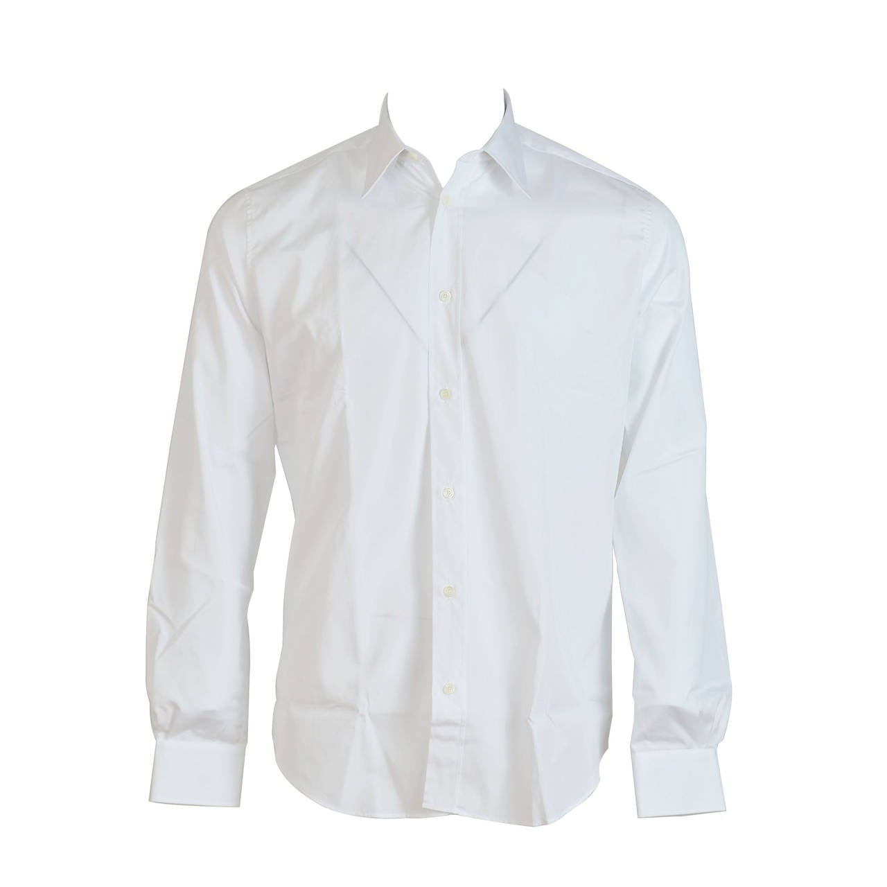 HERMES Shirt AJUSTE COL DROITE Cotton 40 WHITE 2015.