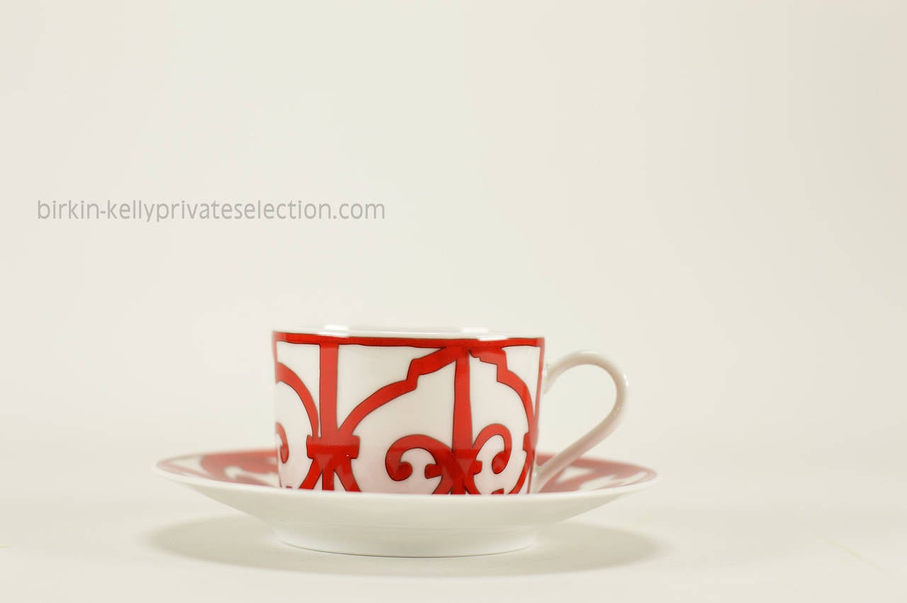 Women's Hermes GUADALQUIVIR Tea Cup and Saucer set Red 2015.