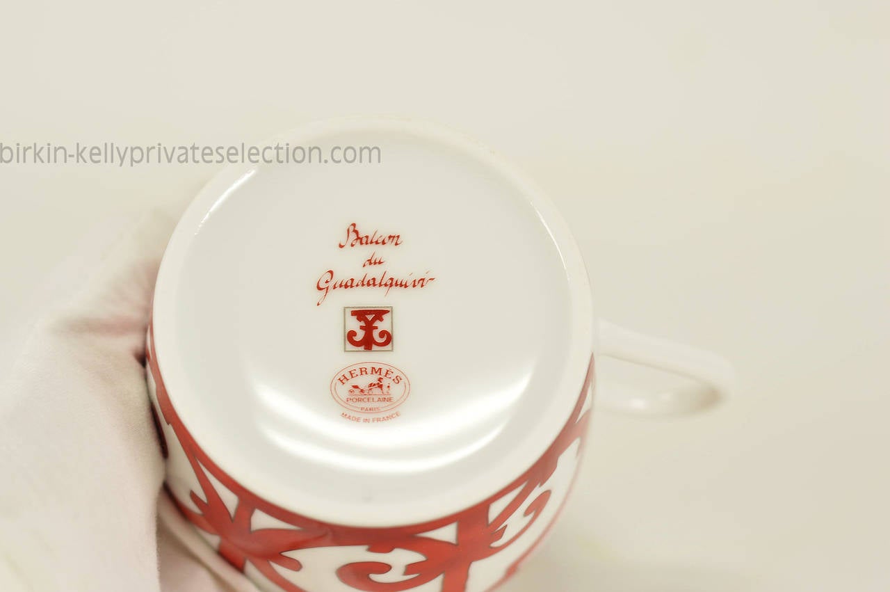 Hermes GUADALQUIVIR Tea Cup and Saucer set Red 2015. 1