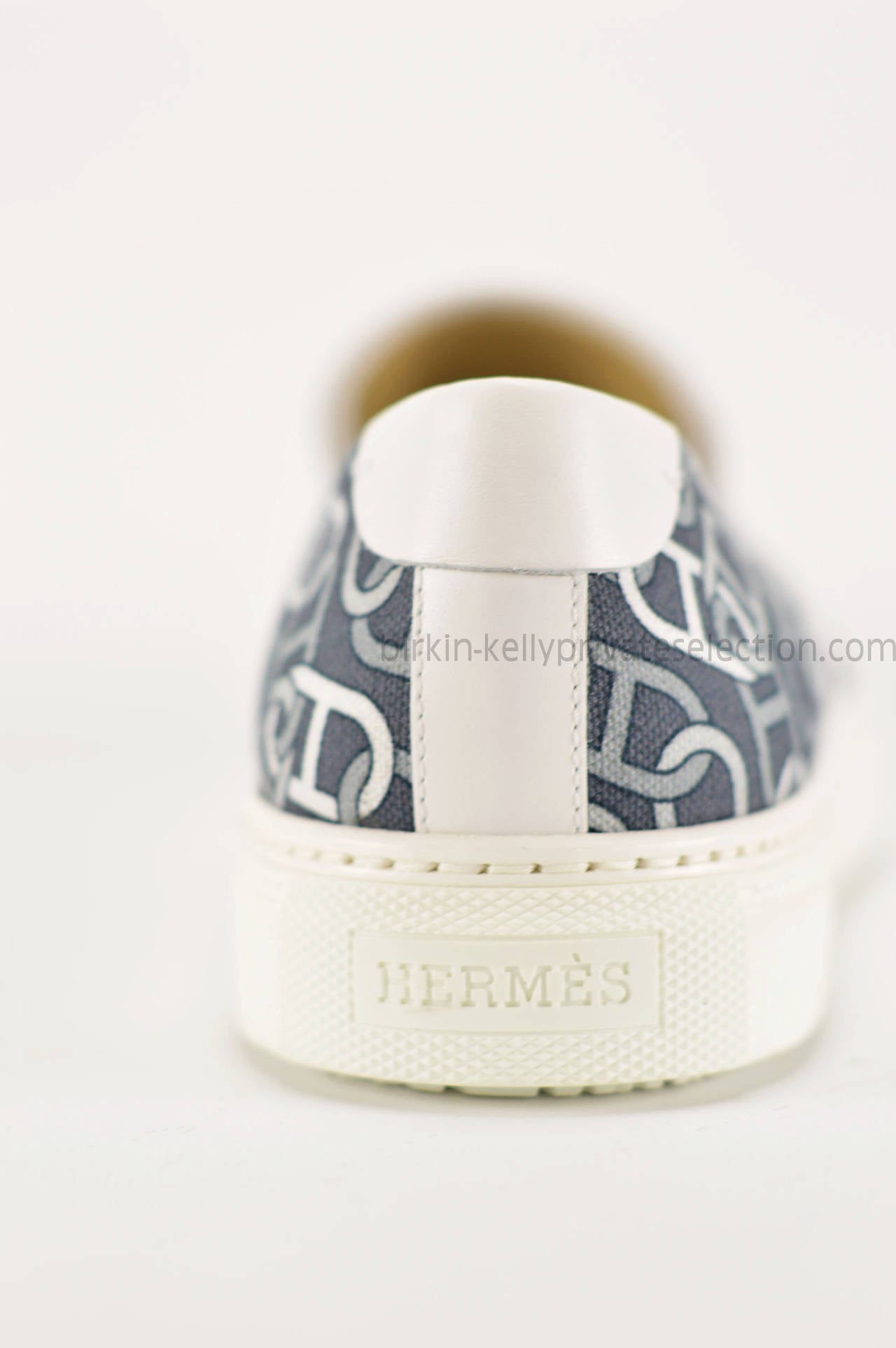 HERMES MOCCASIN KICK TOILE COTTON 41 IMPRIMEE ENTRENELEES/Leather 2015. 5