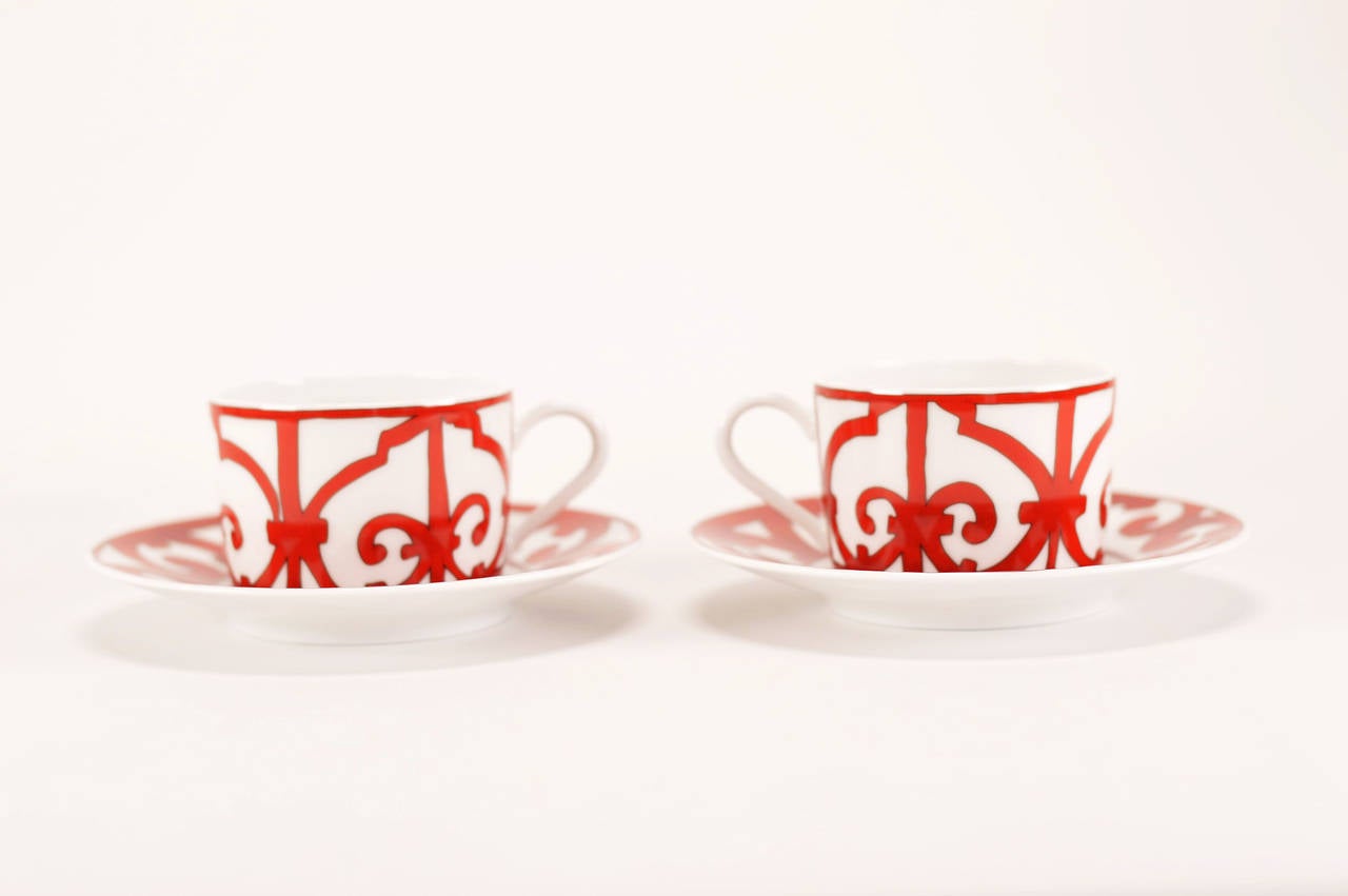 Hermes GUADALQUIVIR Tea Cup and Saucer set Red 2015.