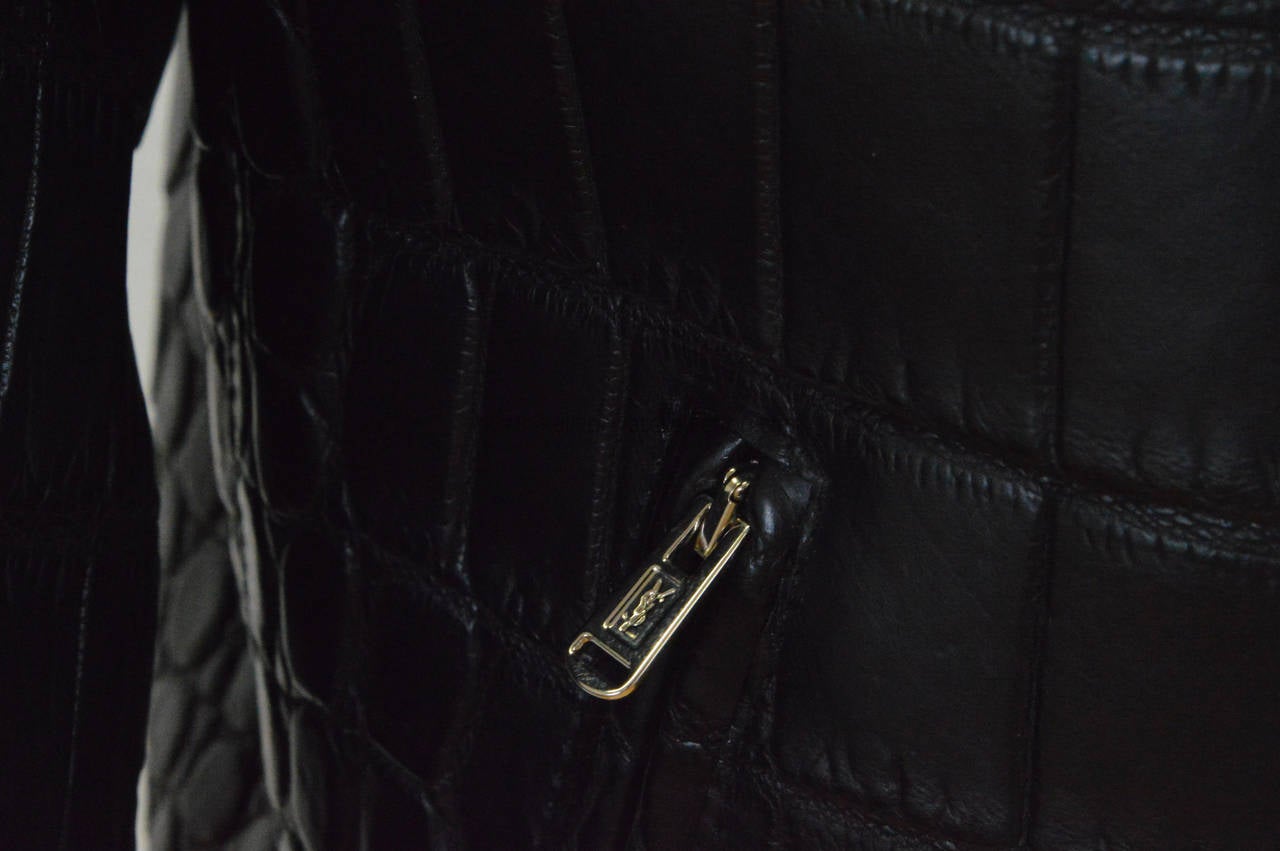 Yves Saint Laurent (YSL) Crocodile jacket Black 2013. 1