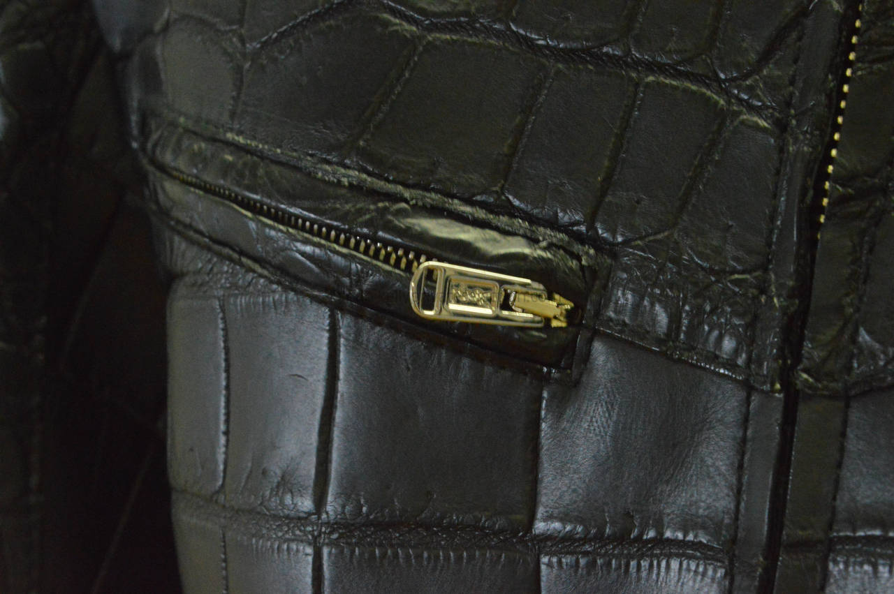 Women's or Men's Yves Saint Laurent (YSL) Crocodile jacket Black 2013.