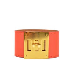 Hermès Bracelet KELLY DOG CAPUCINE S GOLD Hardware 2015