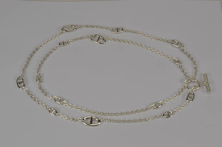 Hermes Silver Necklace Sautoir Farandole at 1stdibs  