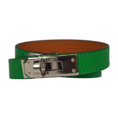 Hermès Kelly Double Tour bracelet Bambou color Palladium Hardware