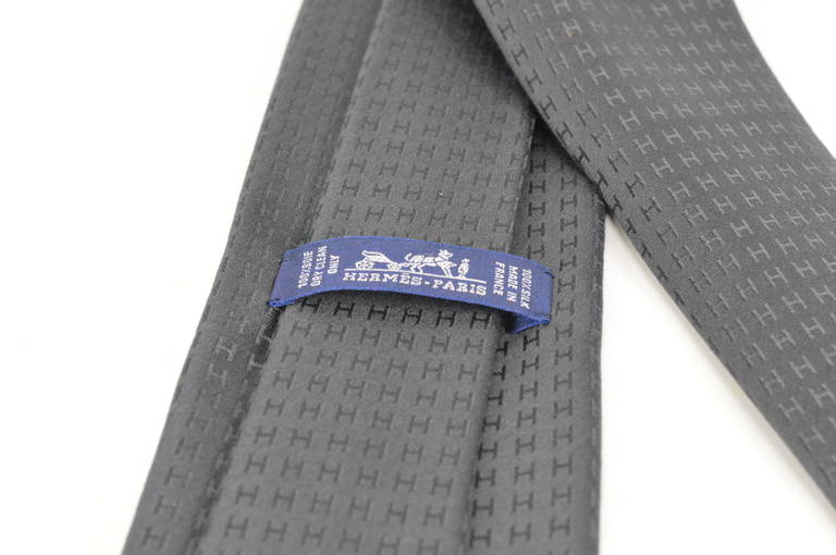 Men's Hermès Tie Faconnée Grey color (