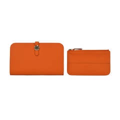Hermès Dogon Duo Orange Swift Palladium Hardware