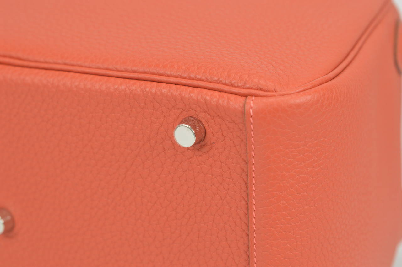 2014 Hermes Bag Lindy 30cm Sanguine & Rose Jaipur color Palladium Hardware 4