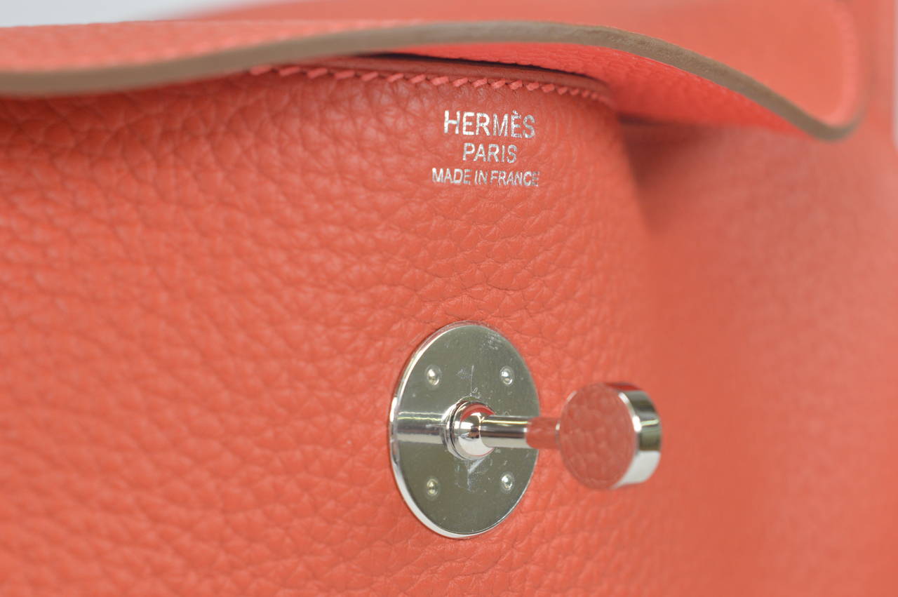 2014 Hermes Bag Lindy 30cm Sanguine & Rose Jaipur color Palladium Hardware 5