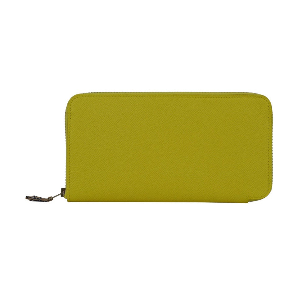 2014 Hermes Portefeuille Silk in Classique Soufre/Argile color