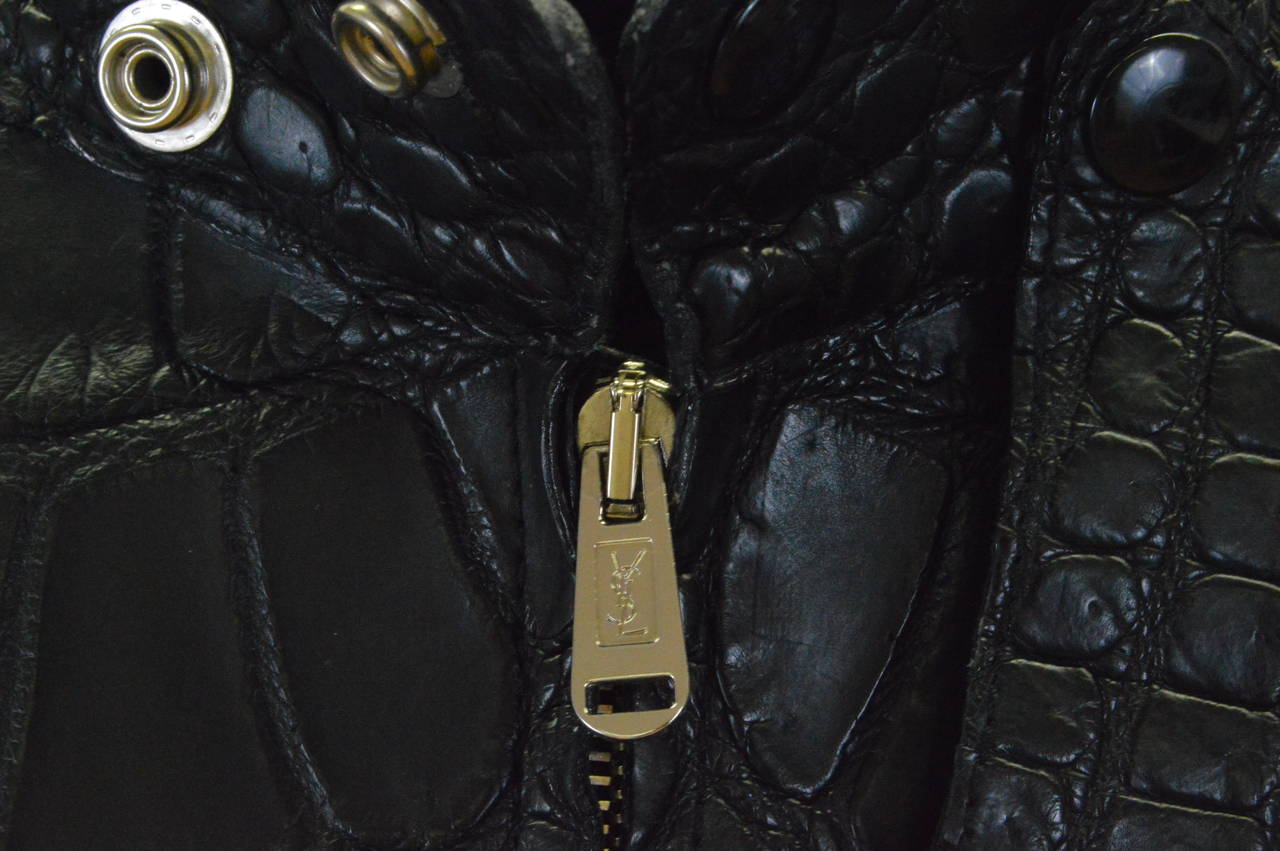 YVES SAINT LAURENT Jacket Black Crocodile Leather 2