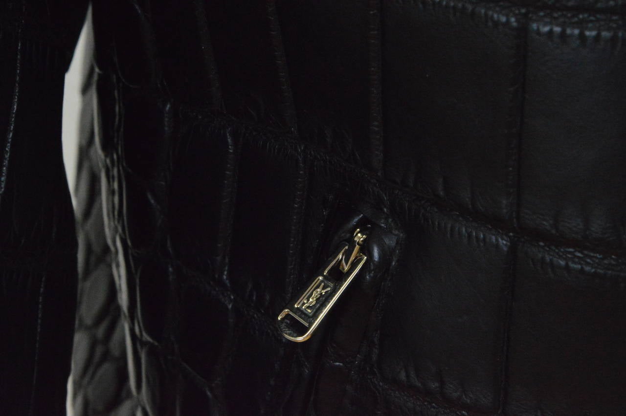 YVES SAINT LAURENT Jacket Black Crocodile Leather 3