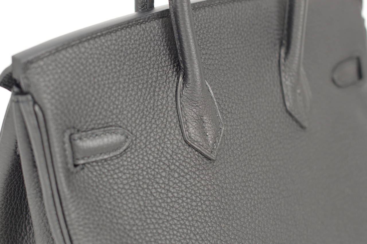 2014 HERMES Birkin Bag 25cm Black Veau Togo Gold Hardware 2