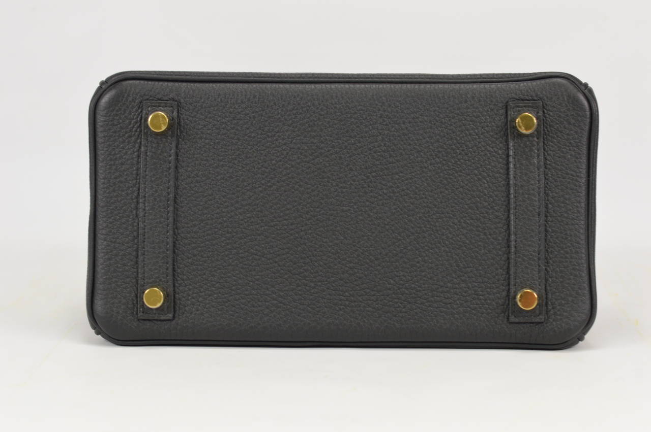 2014 HERMES Birkin Bag 25cm Black Veau Togo Gold Hardware 3