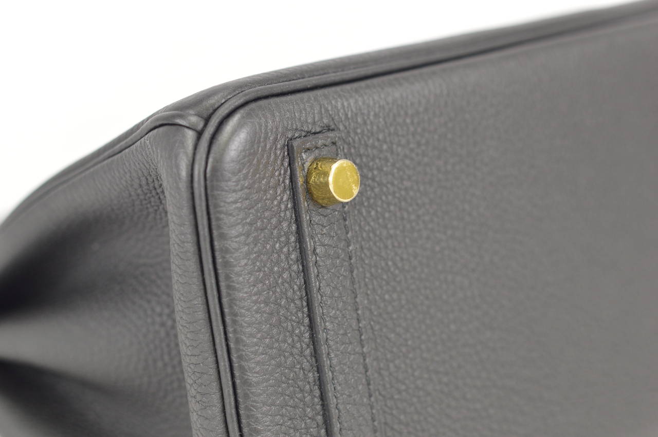 Women's 2014 HERMES Birkin Bag 25cm Black Veau Togo Gold Hardware
