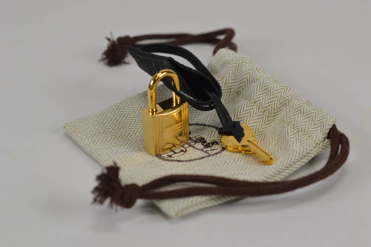 2014 HERMES Birkin Bag 25cm Black Veau Togo Gold Hardware 4