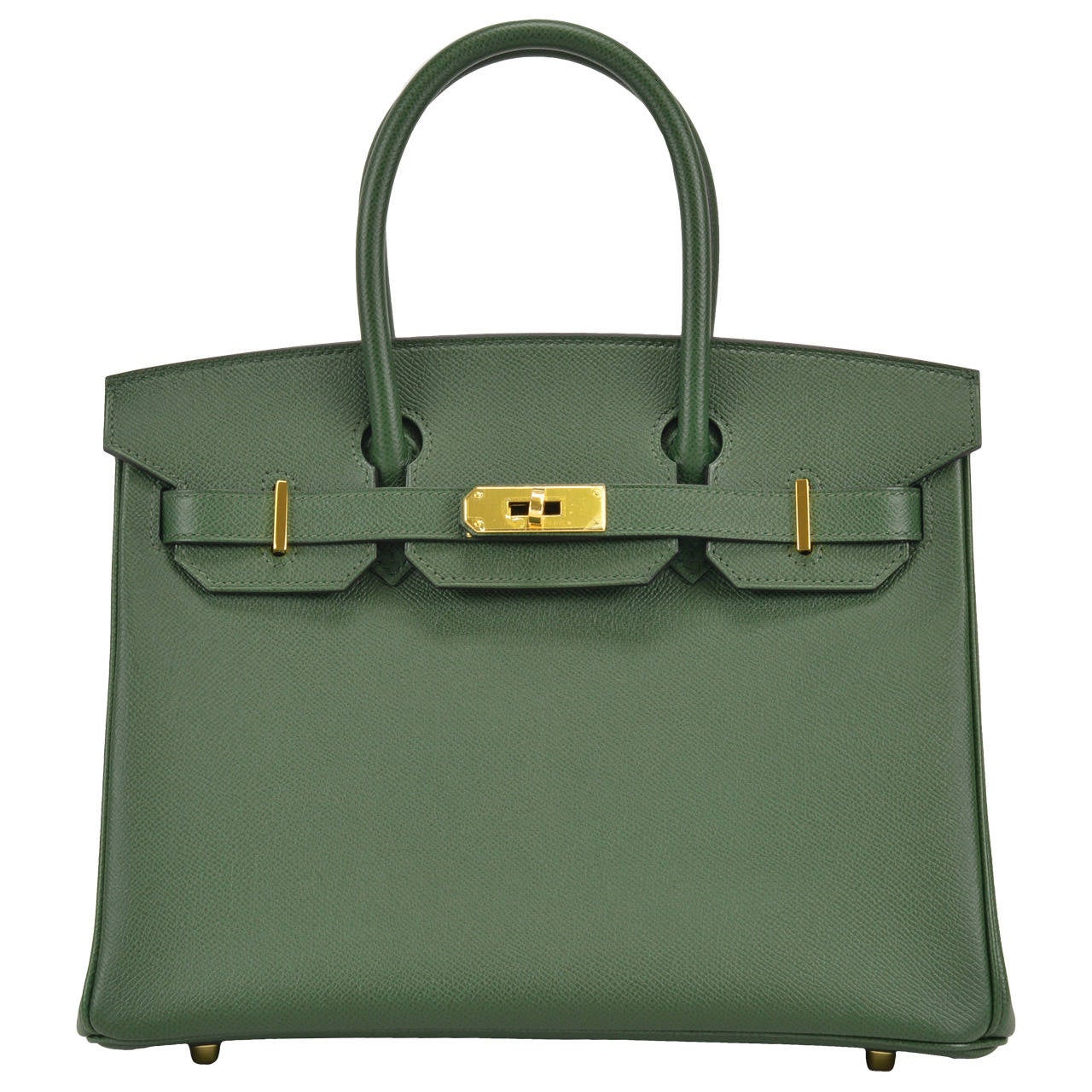 2014 HERMES Handbag Birkin 30cm "Vert Anglais" color Gold Hardware