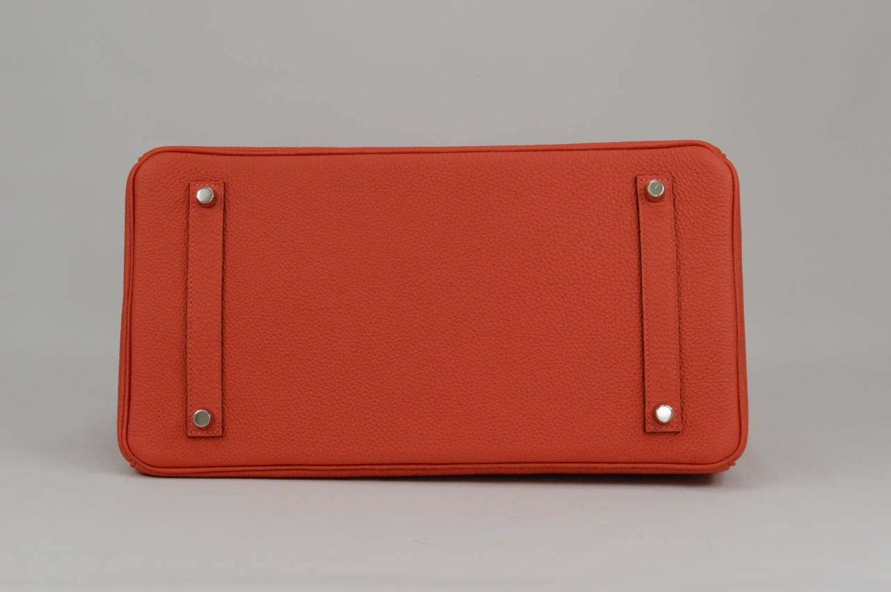Women's 2014 Hermes Birkin Bag 35 Rouge Pivoine Togo Leather Palladium Hardware