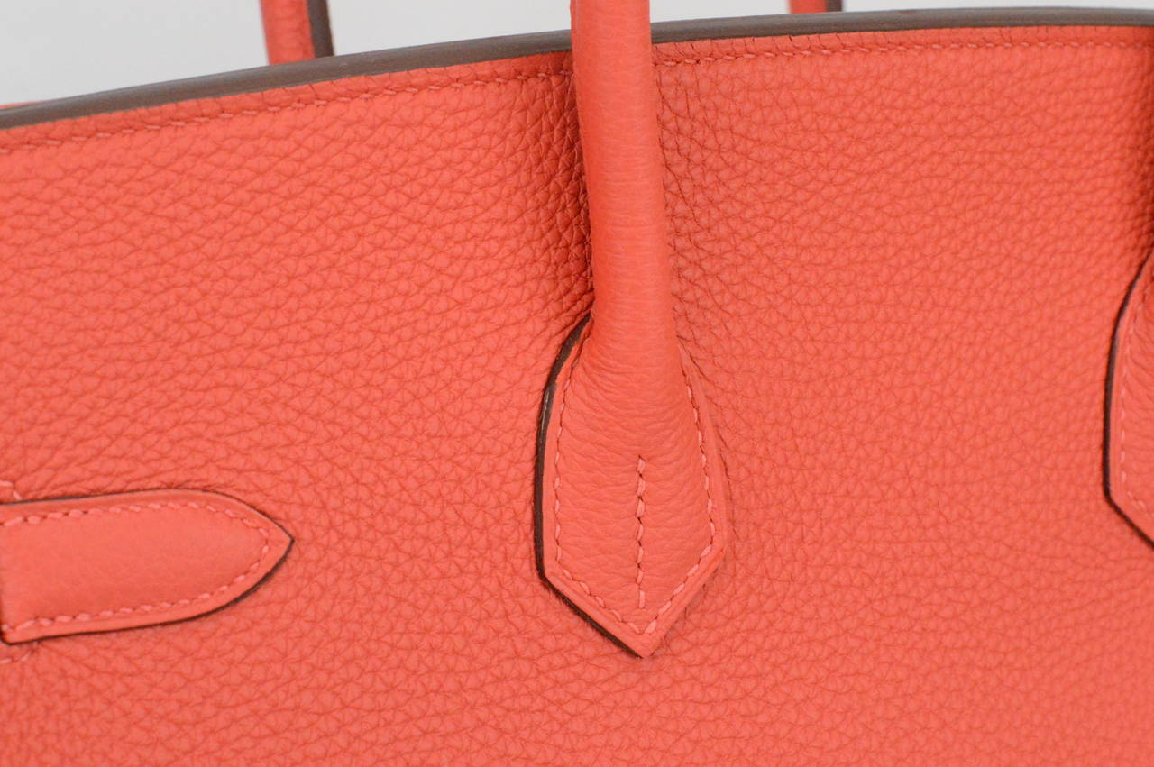 2014 Hermes Birkin Bag 35 Rouge Pivoine Togo Leather Palladium Hardware 3
