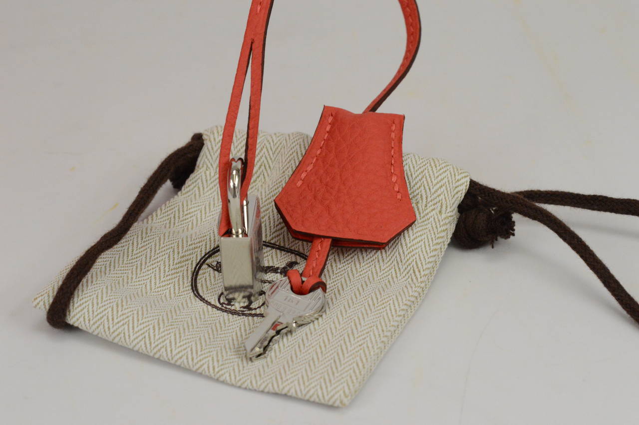 2014 Hermes Birkin Bag 35 Rouge Pivoine Togo Leather Palladium Hardware 5