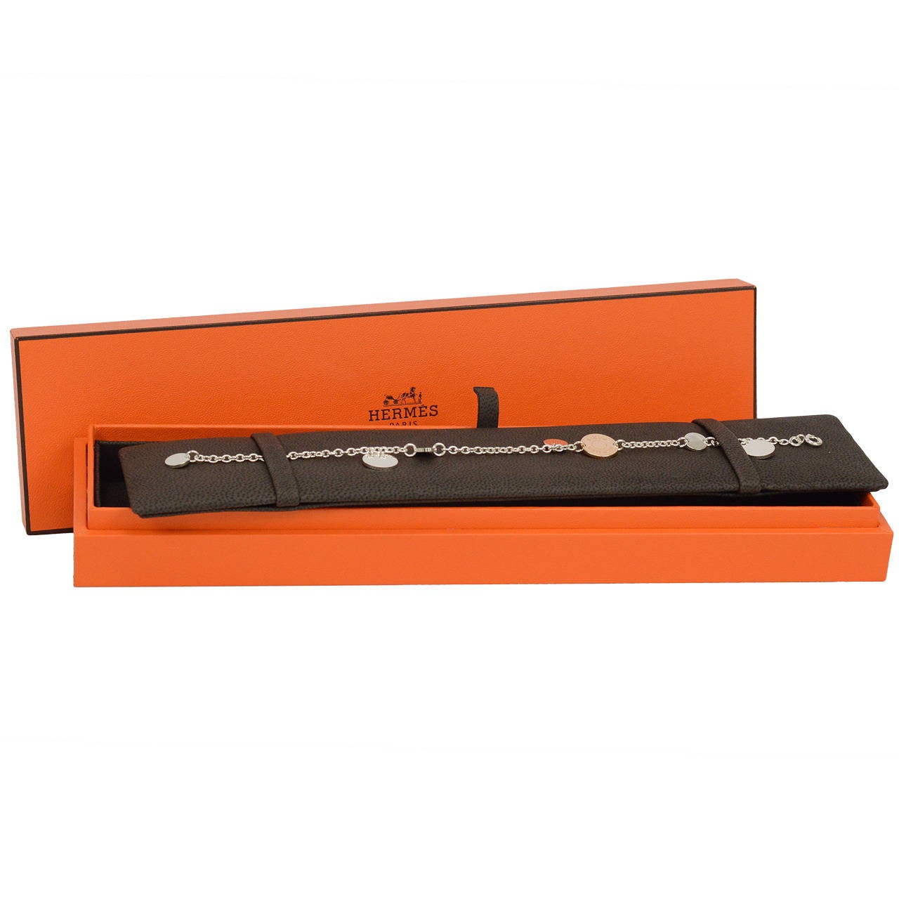 2014 HERMES Bracelet "Confettis" Gold Pink 18k Silver