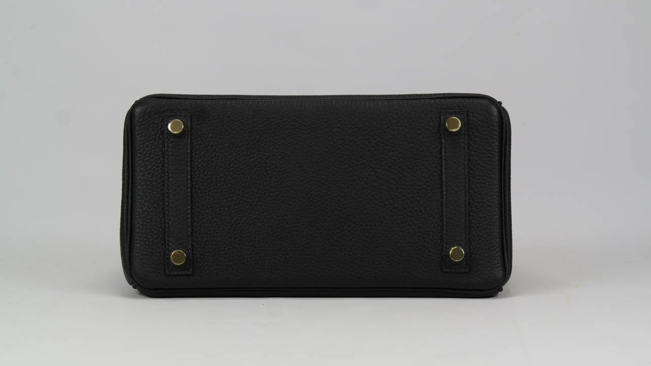 2014 HERMES Birkin Bag 25cm Black Veau Togo Gold Hardware 3