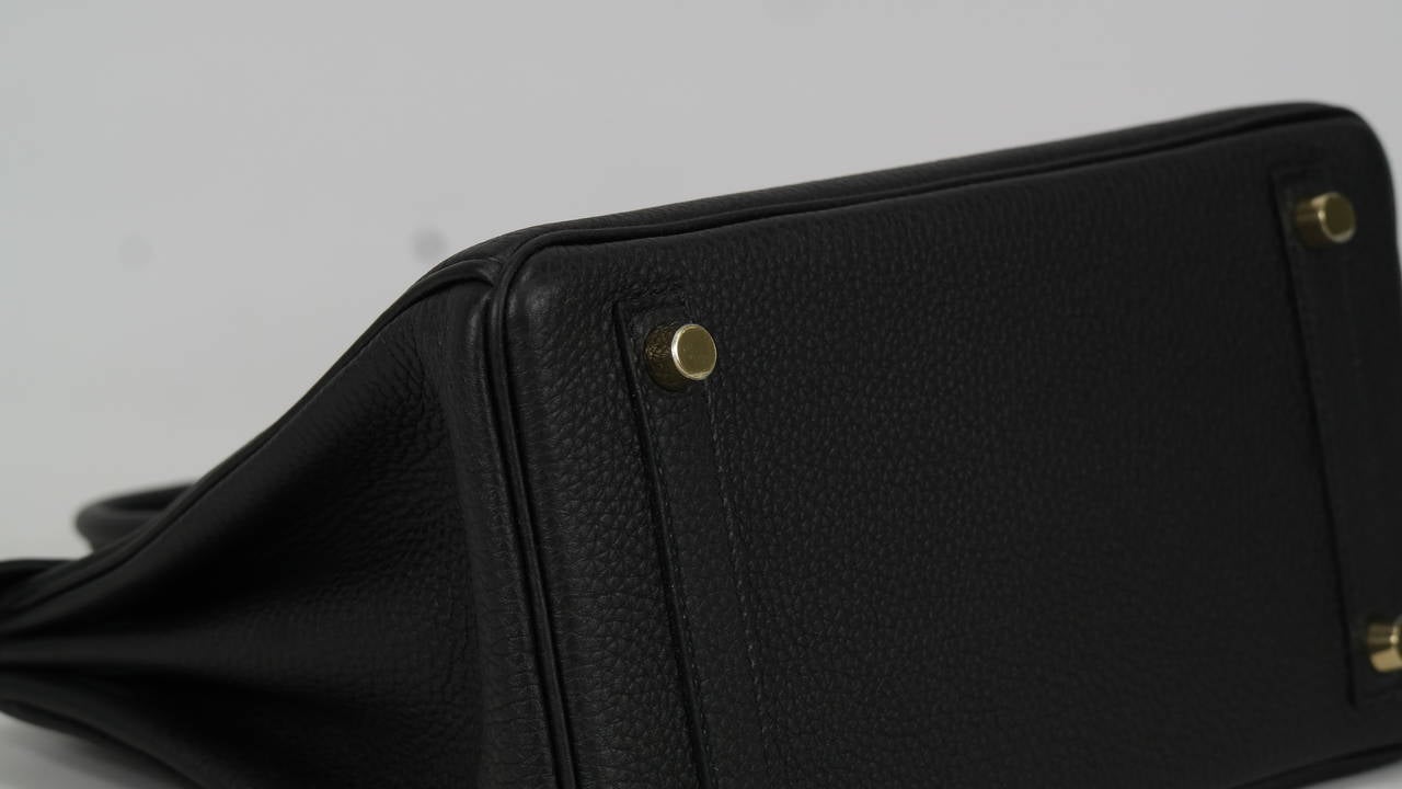 2014 HERMES Birkin Bag 25cm Black Veau Togo Gold Hardware 4