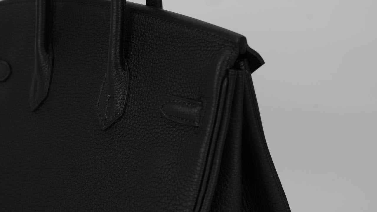 2014 HERMES Birkin Bag 25cm Black Veau Togo Gold Hardware 5