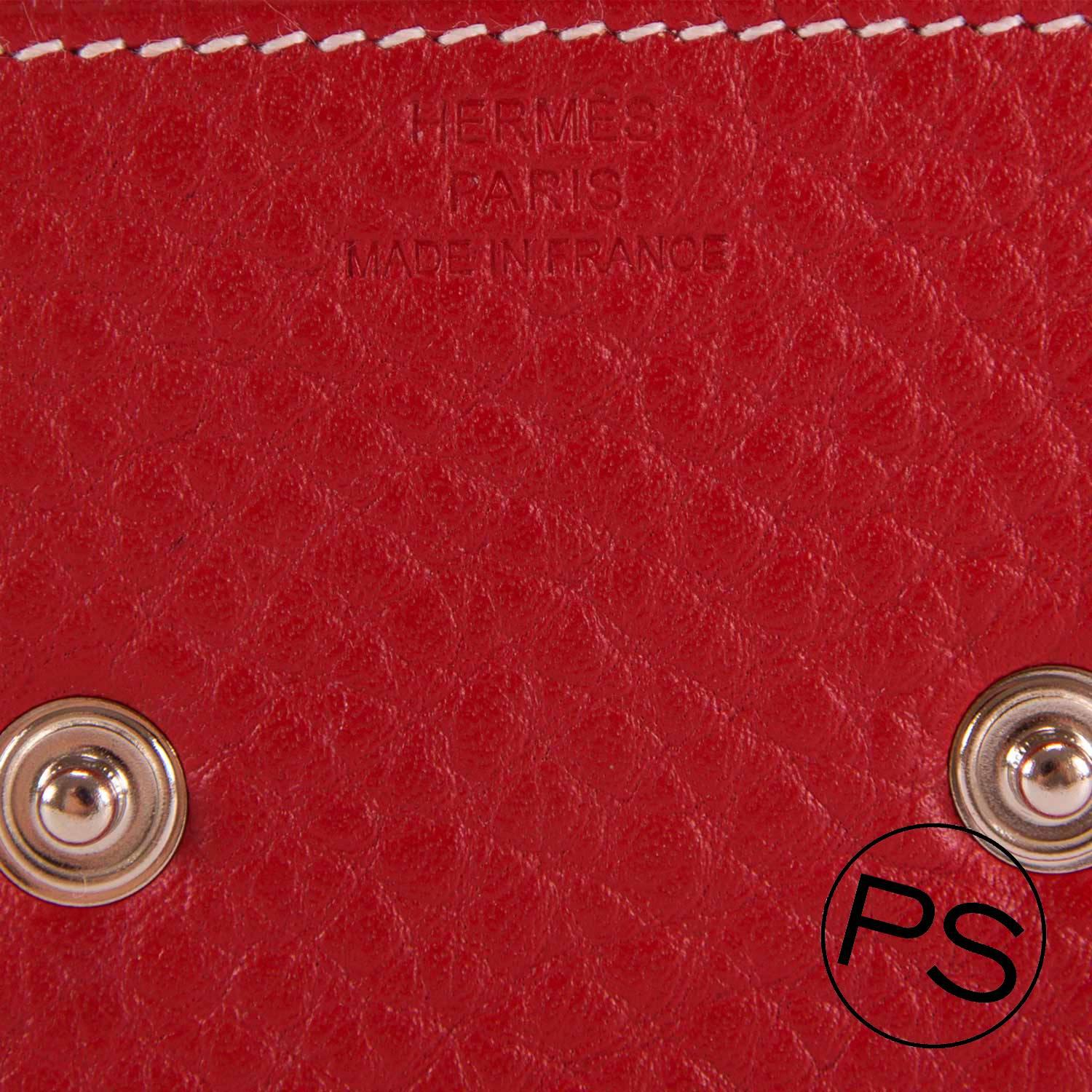 Women's or Men's Hermes card case red felt and card set 2015