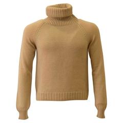 Hermes Sweater Col Roulle 38 Maille Chameau Beige 2015.